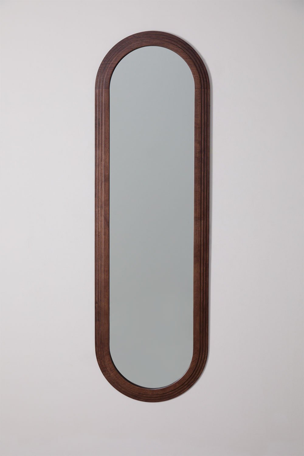 Oval wall mirror in oak wood (50x165 cm) Munar, gallery image 1