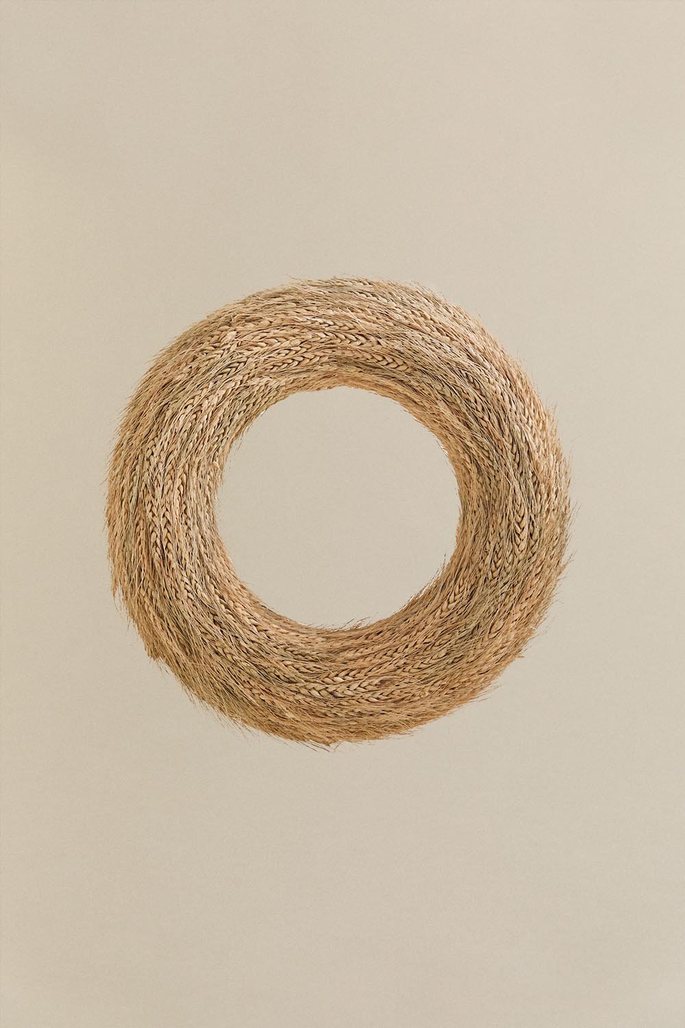 Decorative Christmas wreath in natural wheat (Ø42cm) Lidran, gallery image 1