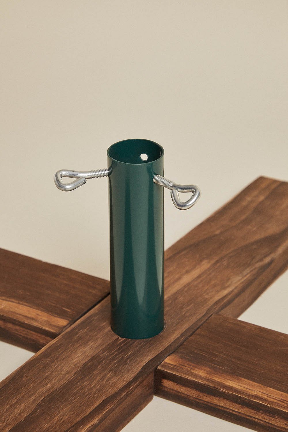 Beluvo pine wood and iron Christmas tree stand, gallery image 3