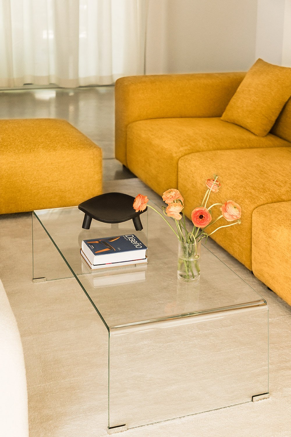 Coffee table in transparent glass (110x55 cm) Chris, gallery image 1