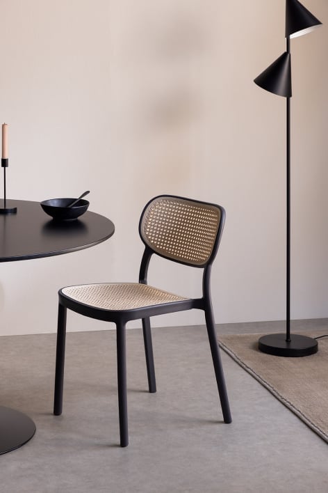 Stackable dining chair in polypropylene Omara - Grey Graphite