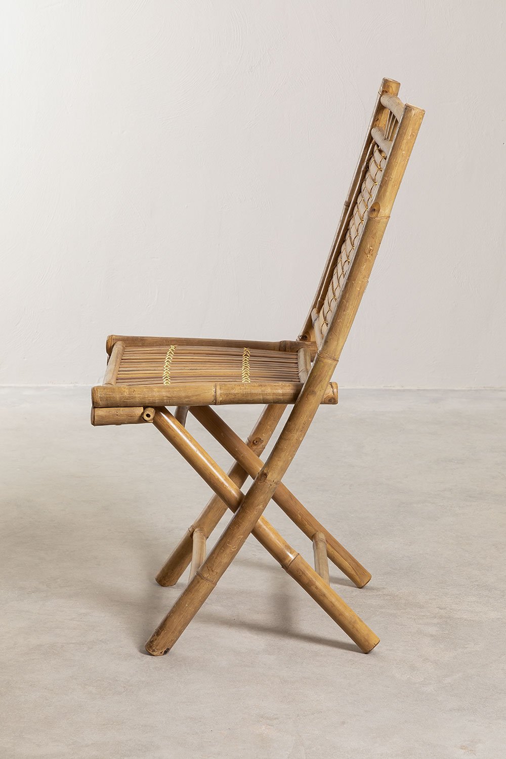 Pack of 4 Yakku Bamboo Folding Dining Chairs, gallery image 3