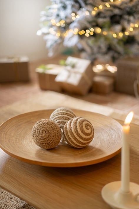 Set of 3 Nevor braided rope Christmas ornaments