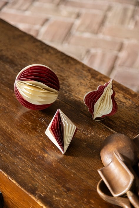 Set of 3 Doreimi paper Christmas ornaments