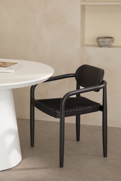 Dining chair with armrests in naele Vintage wood