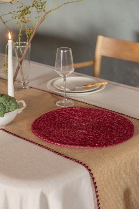 Yorvet round jute placemat