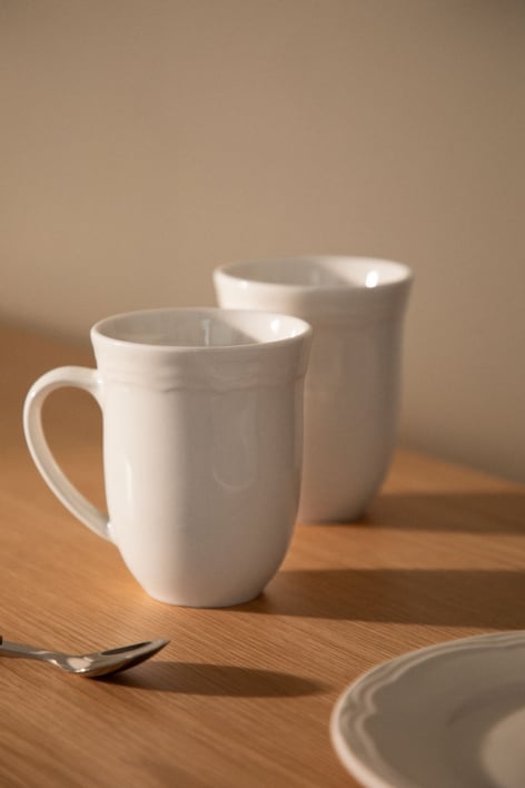 Pack of 2 mugs in new bone china 38 cl Oritia