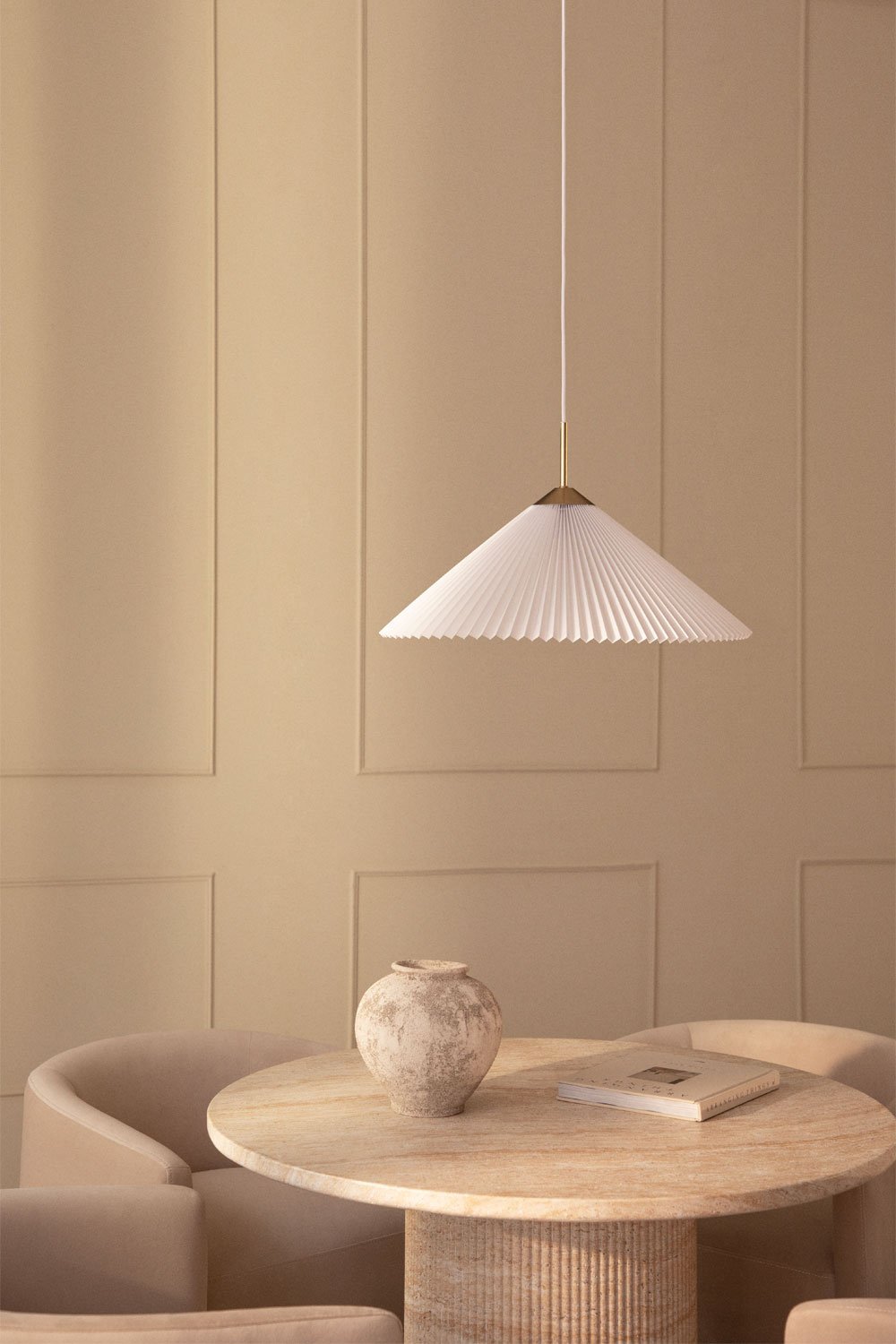 Margalida Metal and Fabric Ceiling Lamp, gallery image 1