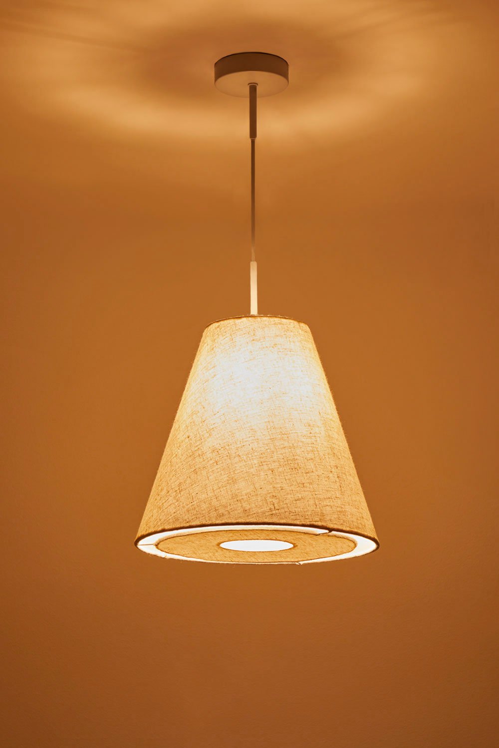 Garnet linen and cotton ceiling lamp, gallery image 3