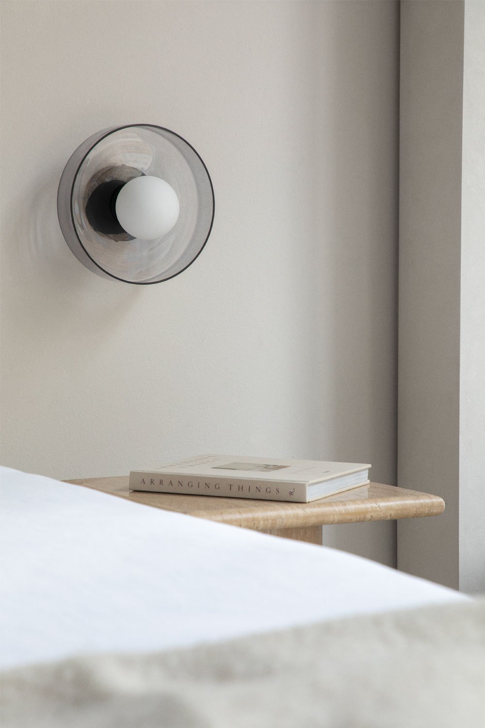 Jaxal wall light in glass and stainless steel, gallery image 1