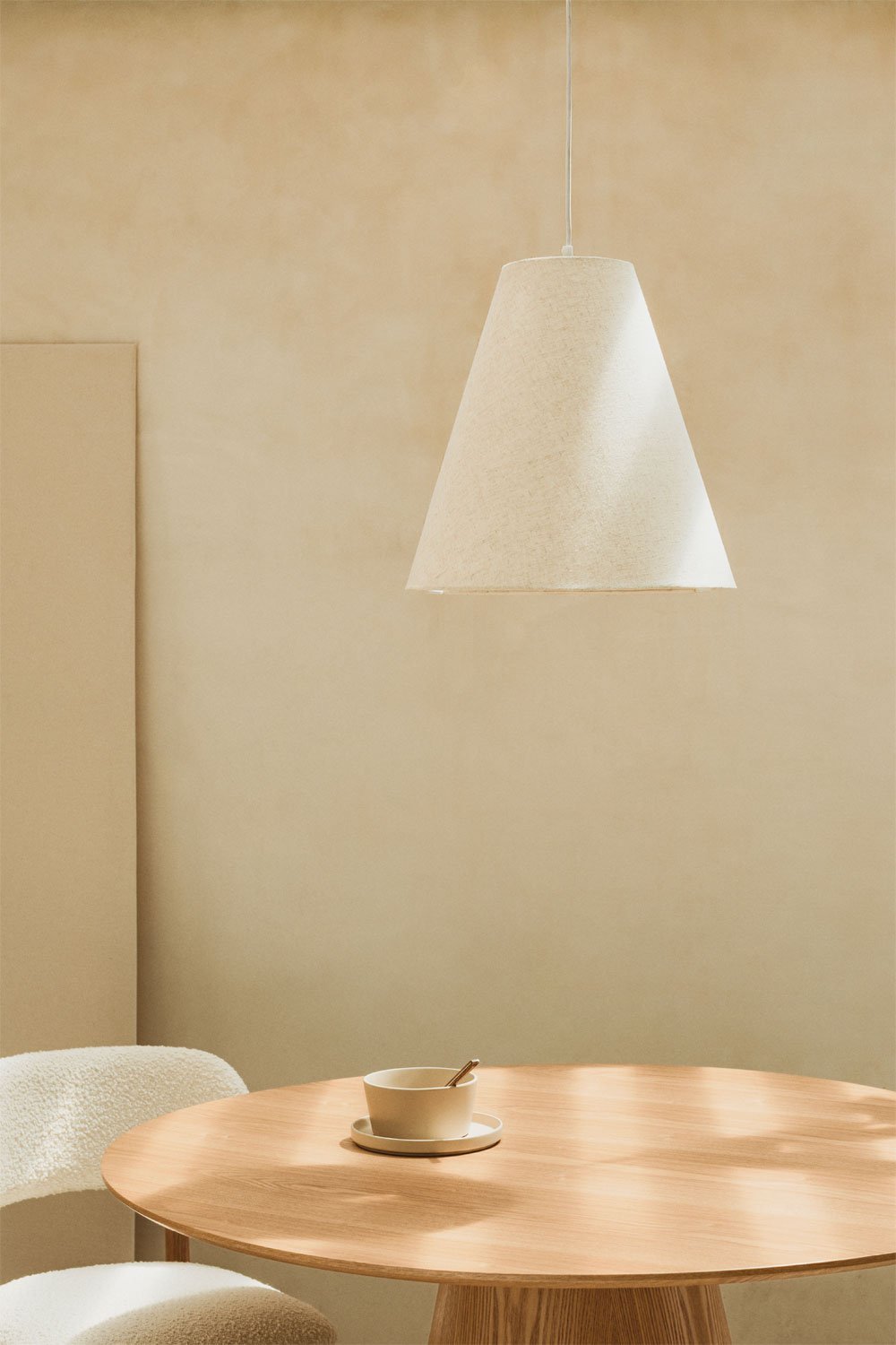 Garnet linen and cotton ceiling lamp, gallery image 1