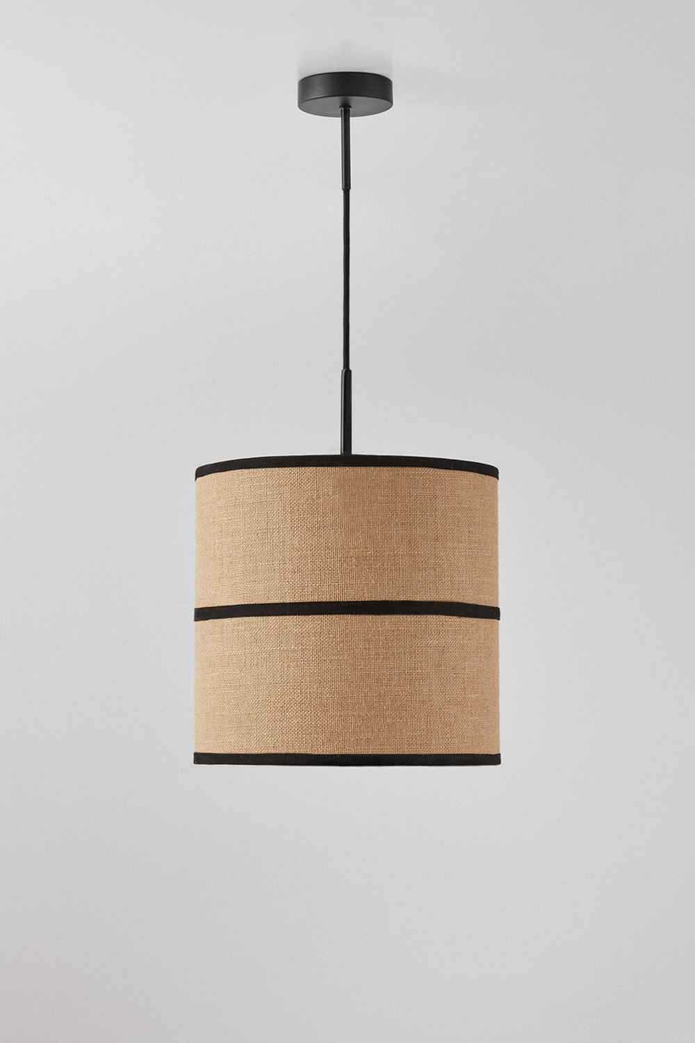 Olinda hanging ceiling lamp in jute and cotton, gallery image 2