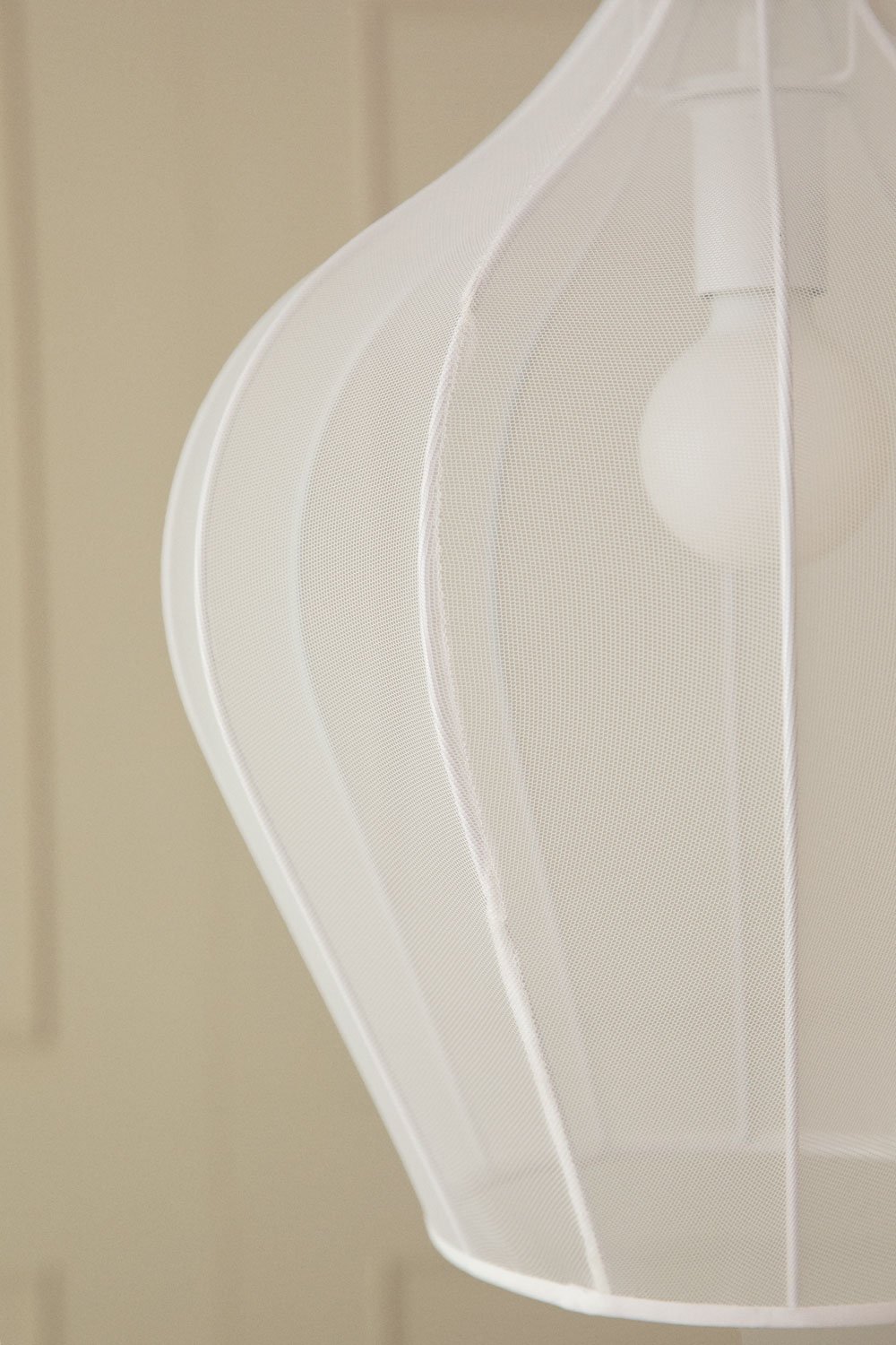 Belisa hanging ceiling lamp in metal and fabric, gallery image 2