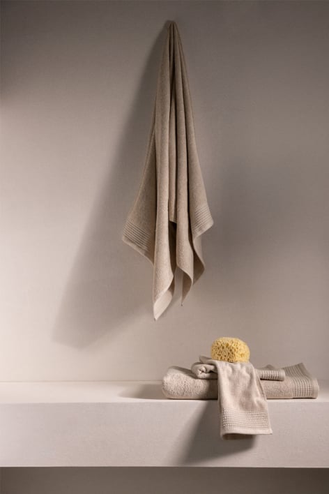 Set of 4 terry cotton towels with Claritone border