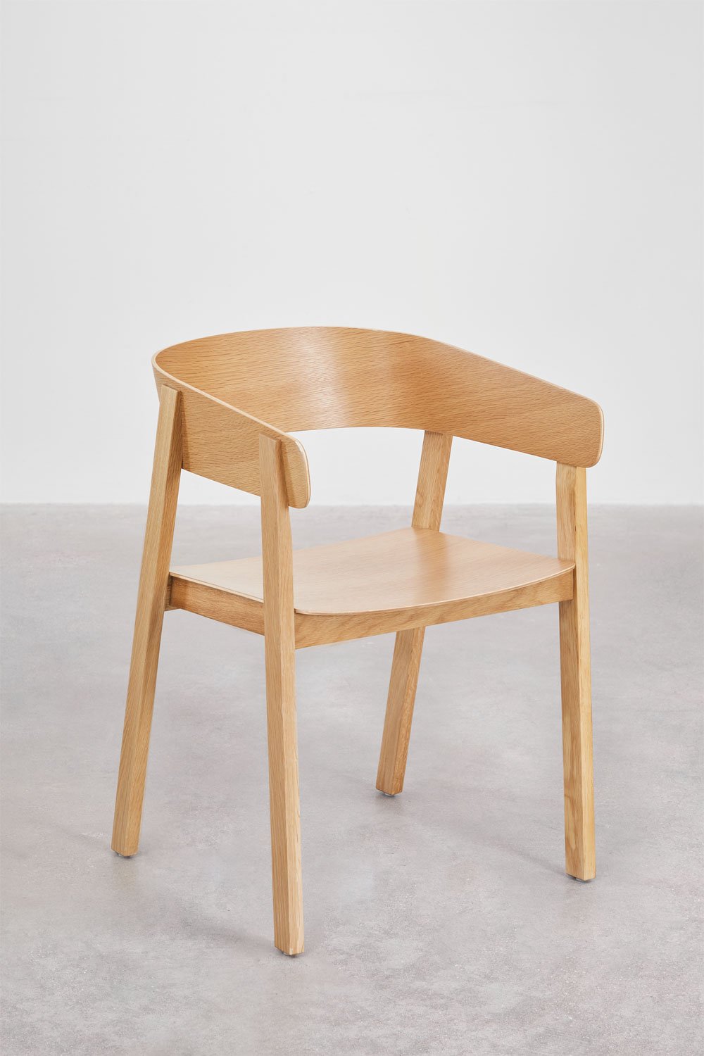 Silla de comedor con reposabrazos en madera de roble Olsen, imagen de galer&iacute;a 2