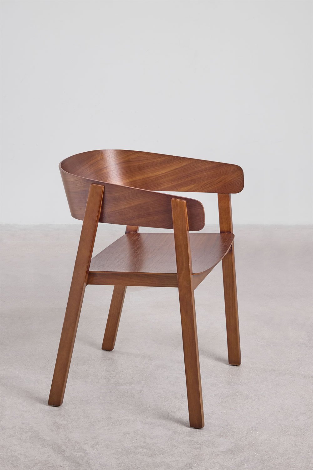 Olsen 4-piece dining chair set with oak wood armrests, gallery image 3