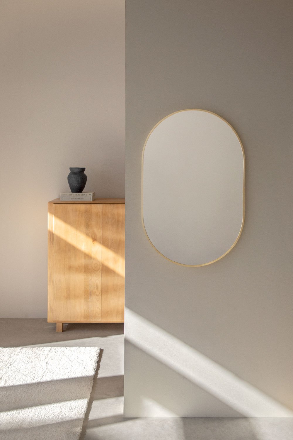 Oval wall mirror in aluminium (60x90 cm) Draves, gallery image 1