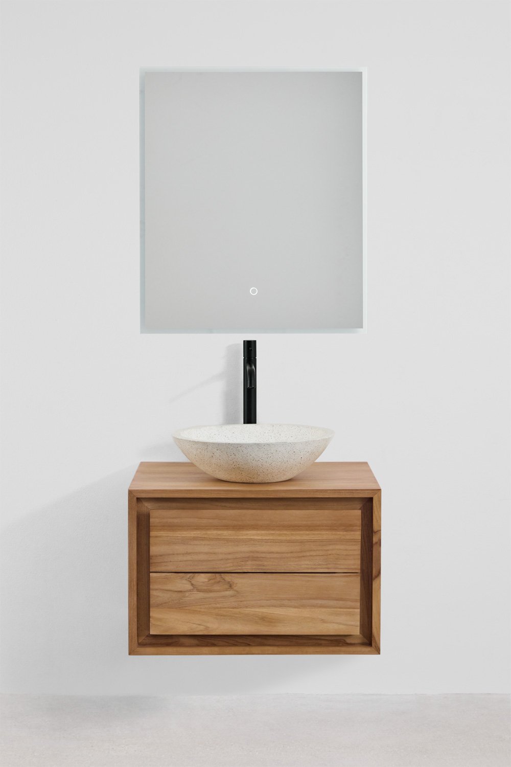 Jabari teak wood bathroom furniture set, gallery image 1