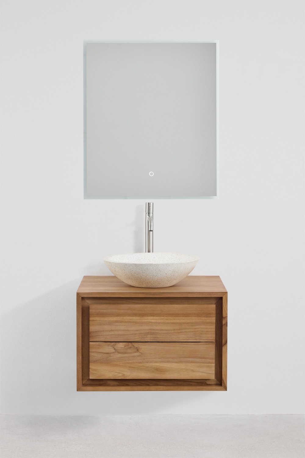 Jabari teak wood bathroom furniture set, gallery image 1