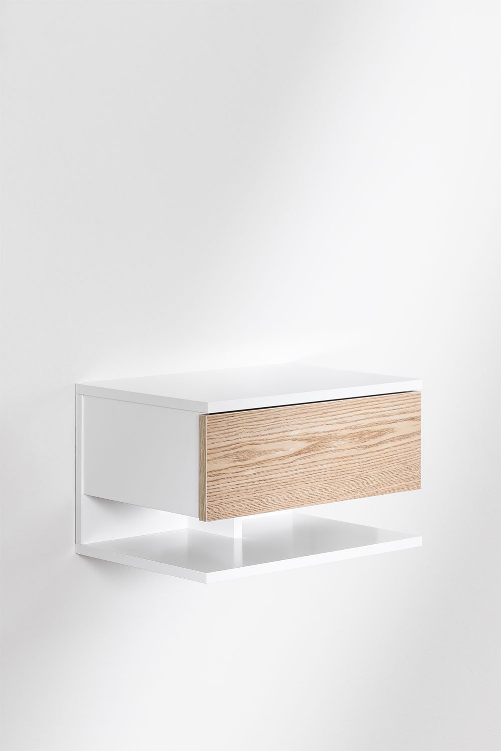 Pack of 2 floating bedside tables with drawer Griviza, gallery image 1