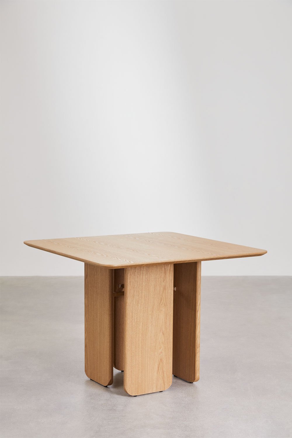 Square dining table in MDF and ash veneer (100x100 cm) Ginger, gallery image 1