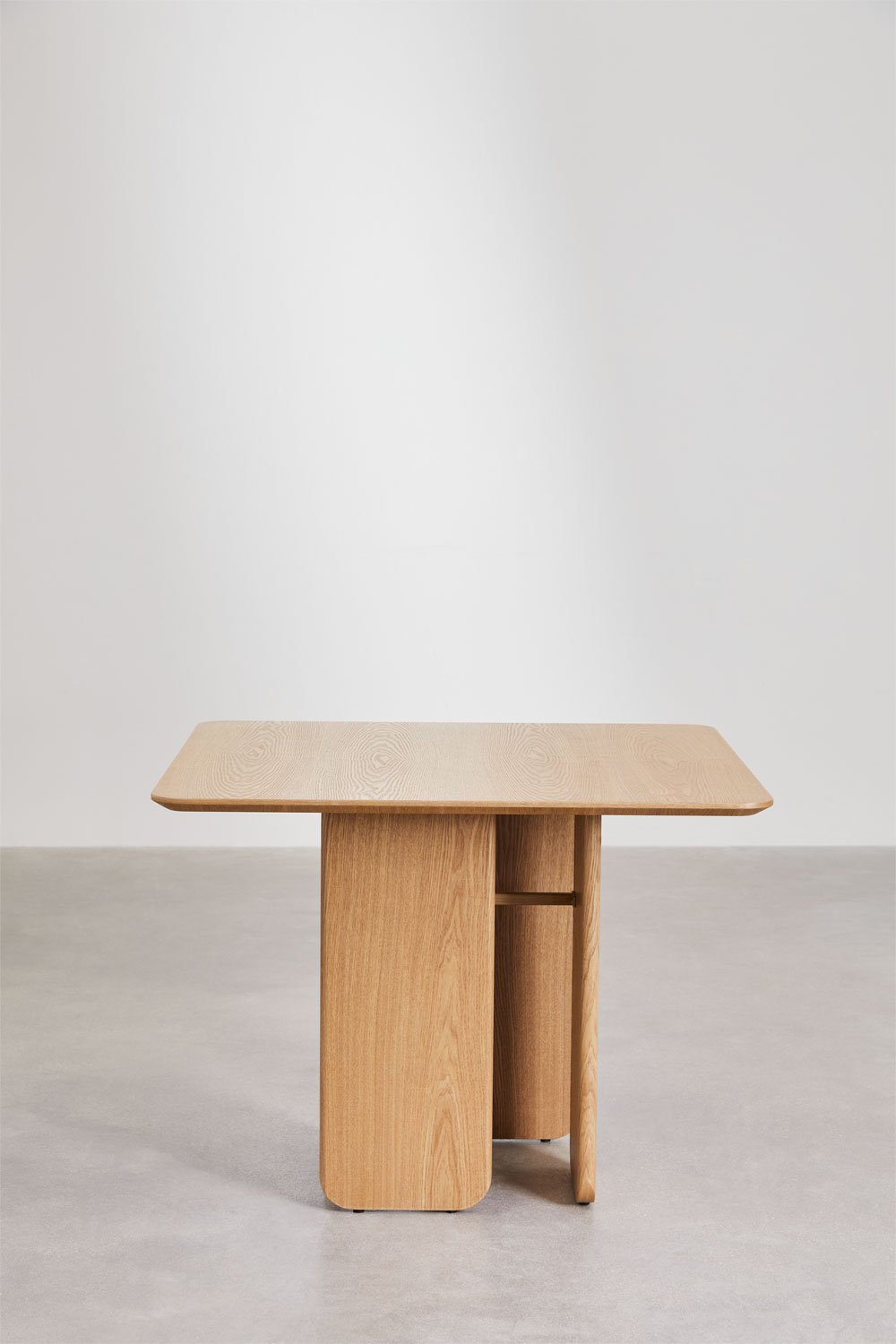 Square dining table in MDF and ash veneer (100x100 cm) Ginger, gallery image 2