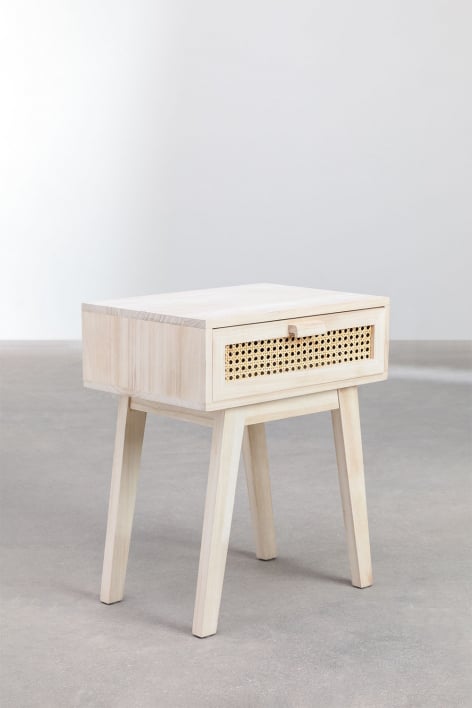 Bedside table with drawer in wood Ralik Design