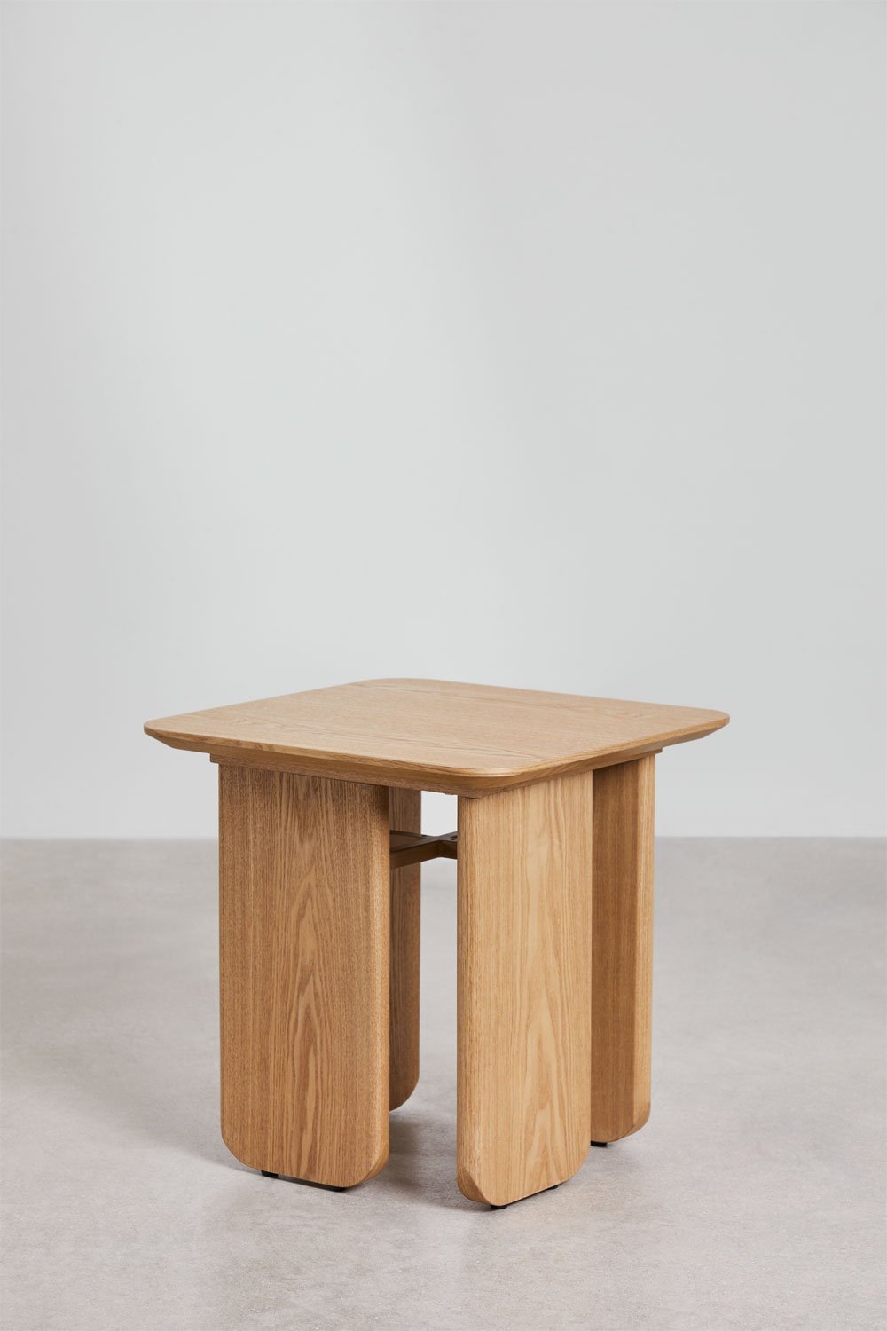 Square coffee table 50x50 cm in MDF and ash veneer Ginger, gallery image 1