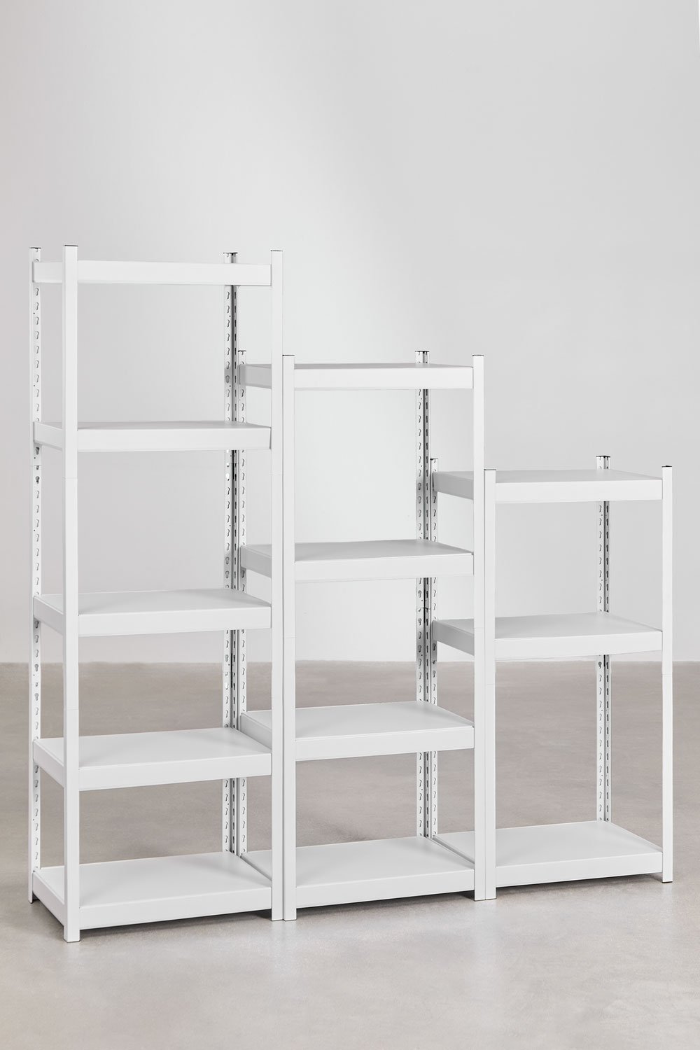 Set of 3 steel shelves (180-150-120x60 cm) Crenzi, gallery image 1