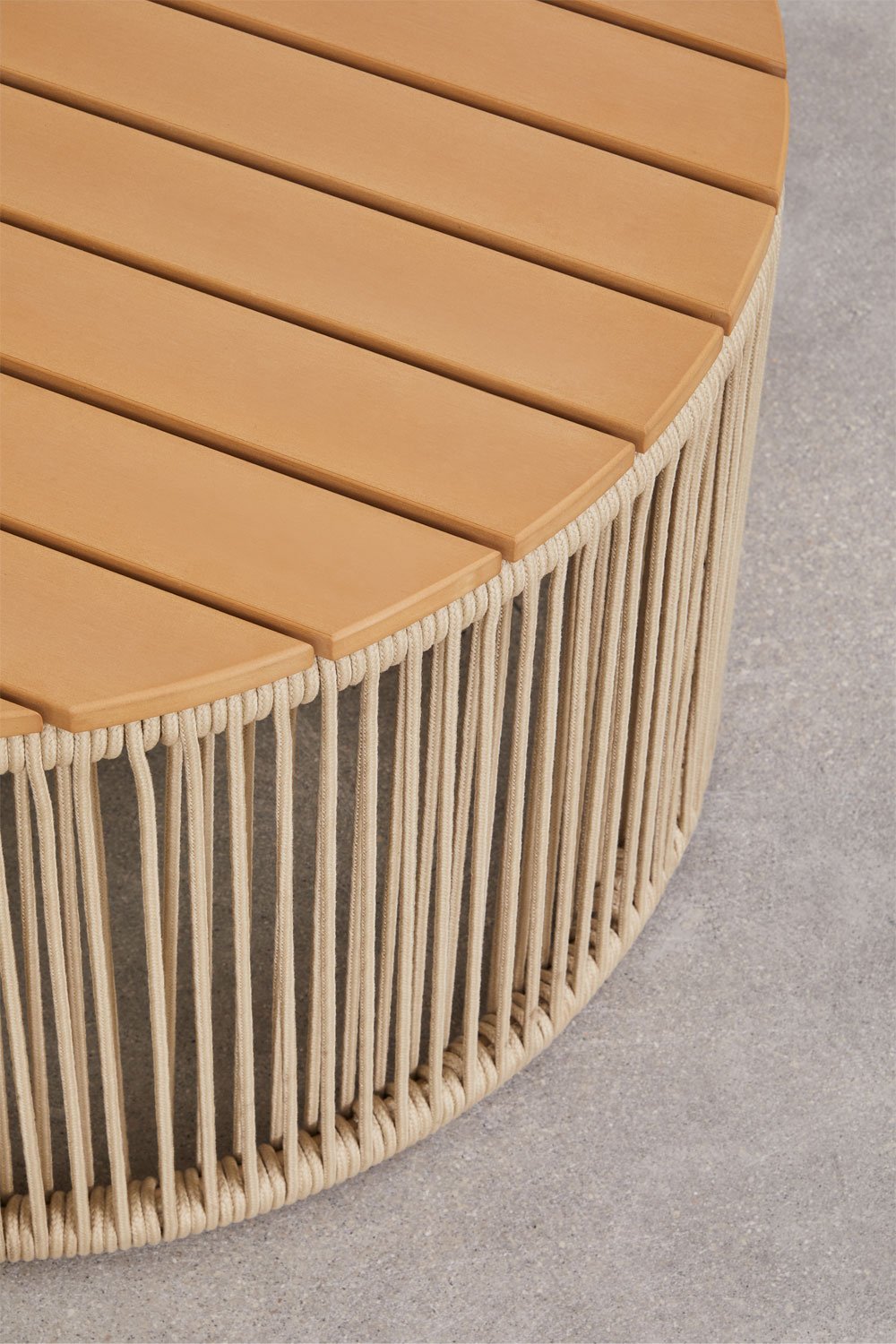 Calipso coffee table in iron and braided rope , gallery image 2