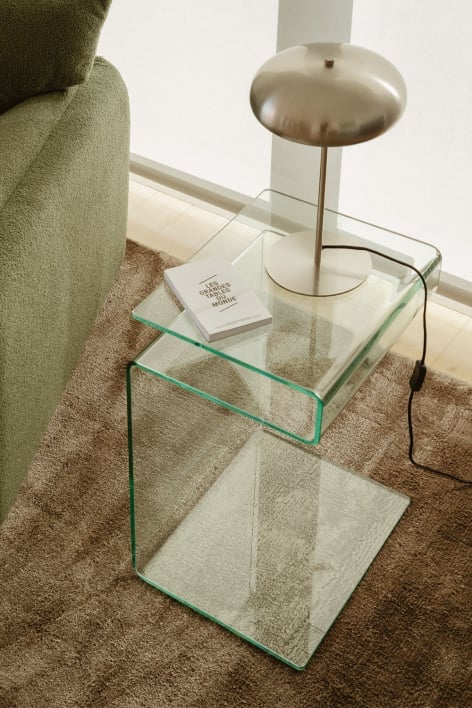 Rectangular side table 40x35 cm in Diora glass