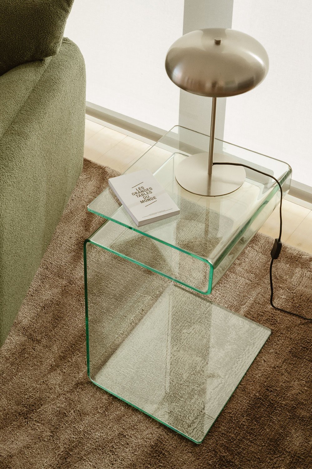 Rectangular side table 40x35 cm in Diora glass, gallery image 1