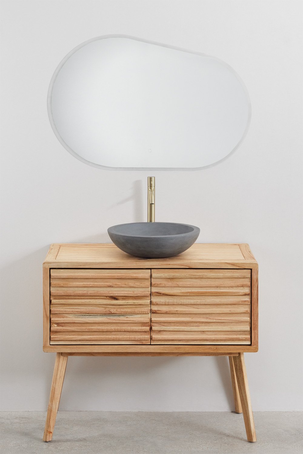 Deleyna 90x45 cm wooden bathroom furniture set, gallery image 2
