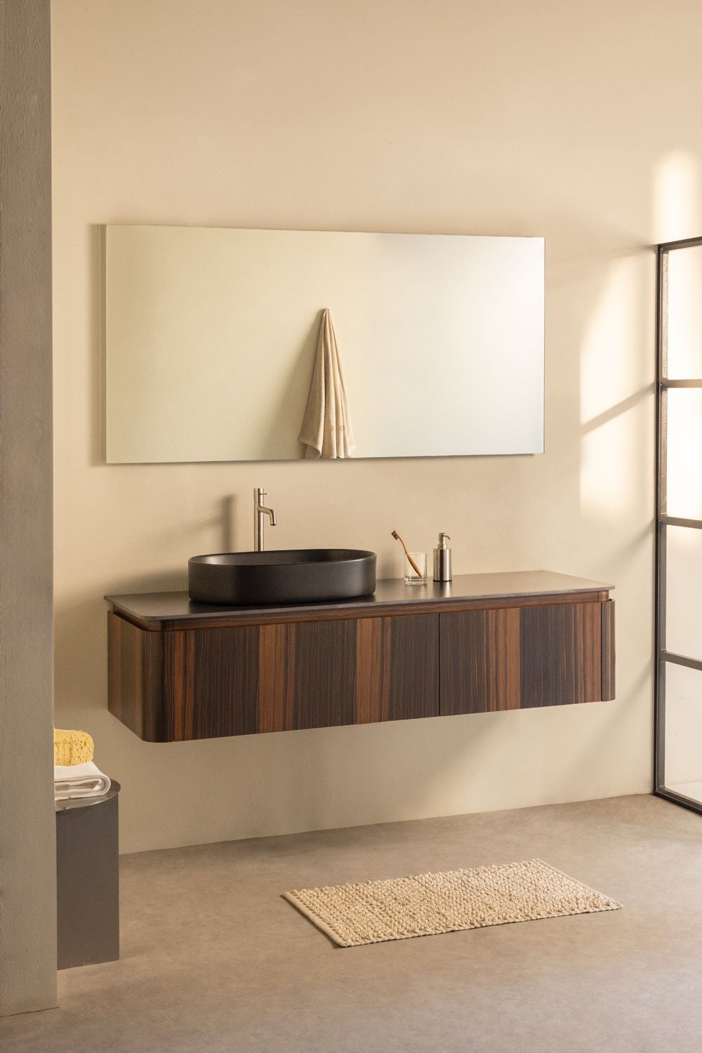 Lavena wood bathroom furniture set, gallery image 1