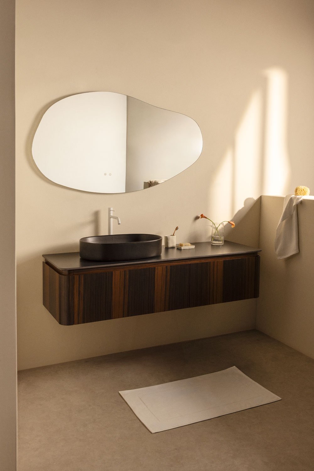 Lavena wood bathroom furniture set, gallery image 1