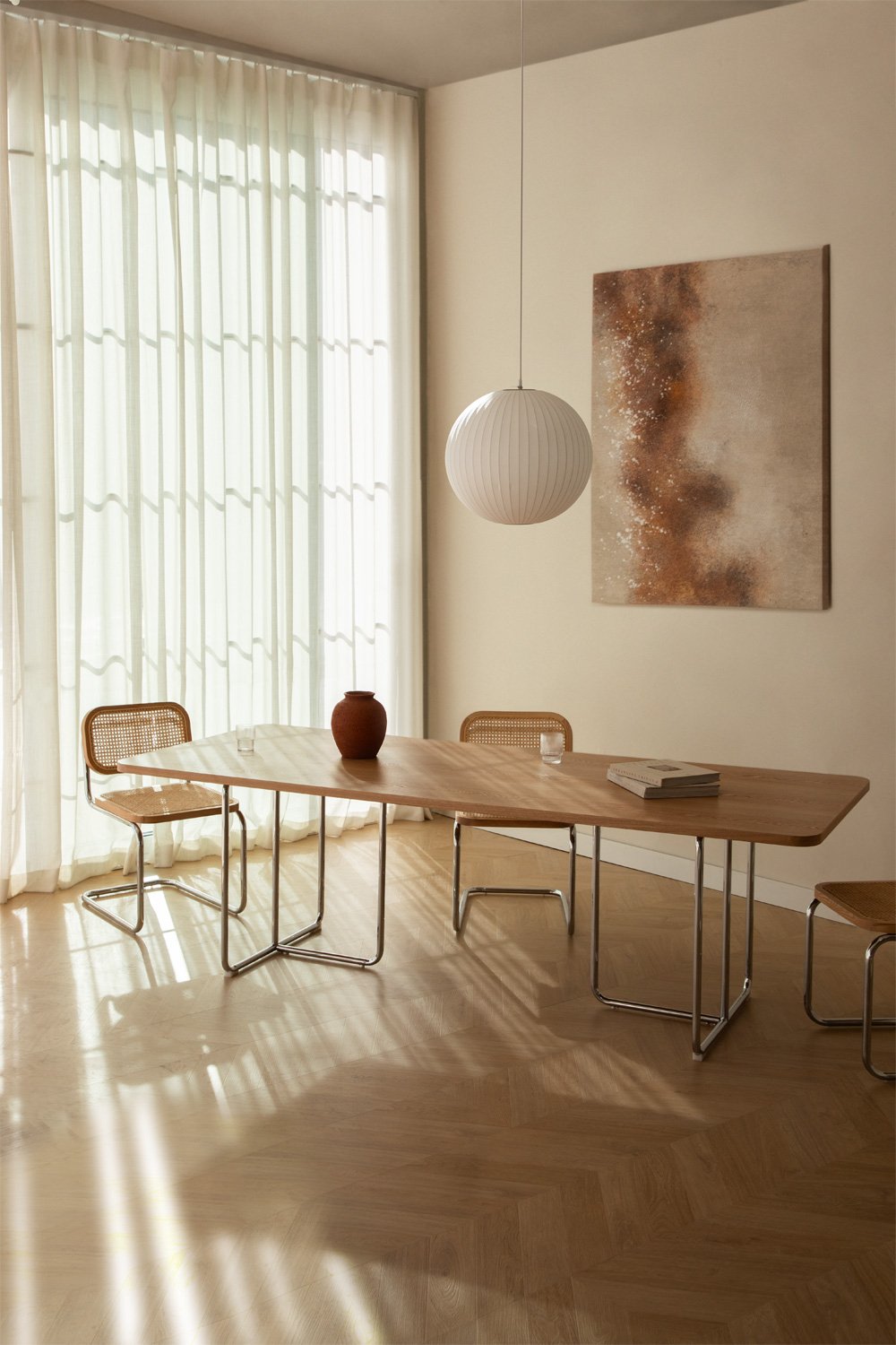 Rectangular dining table in MDF and stainless steel Tento, gallery image 1