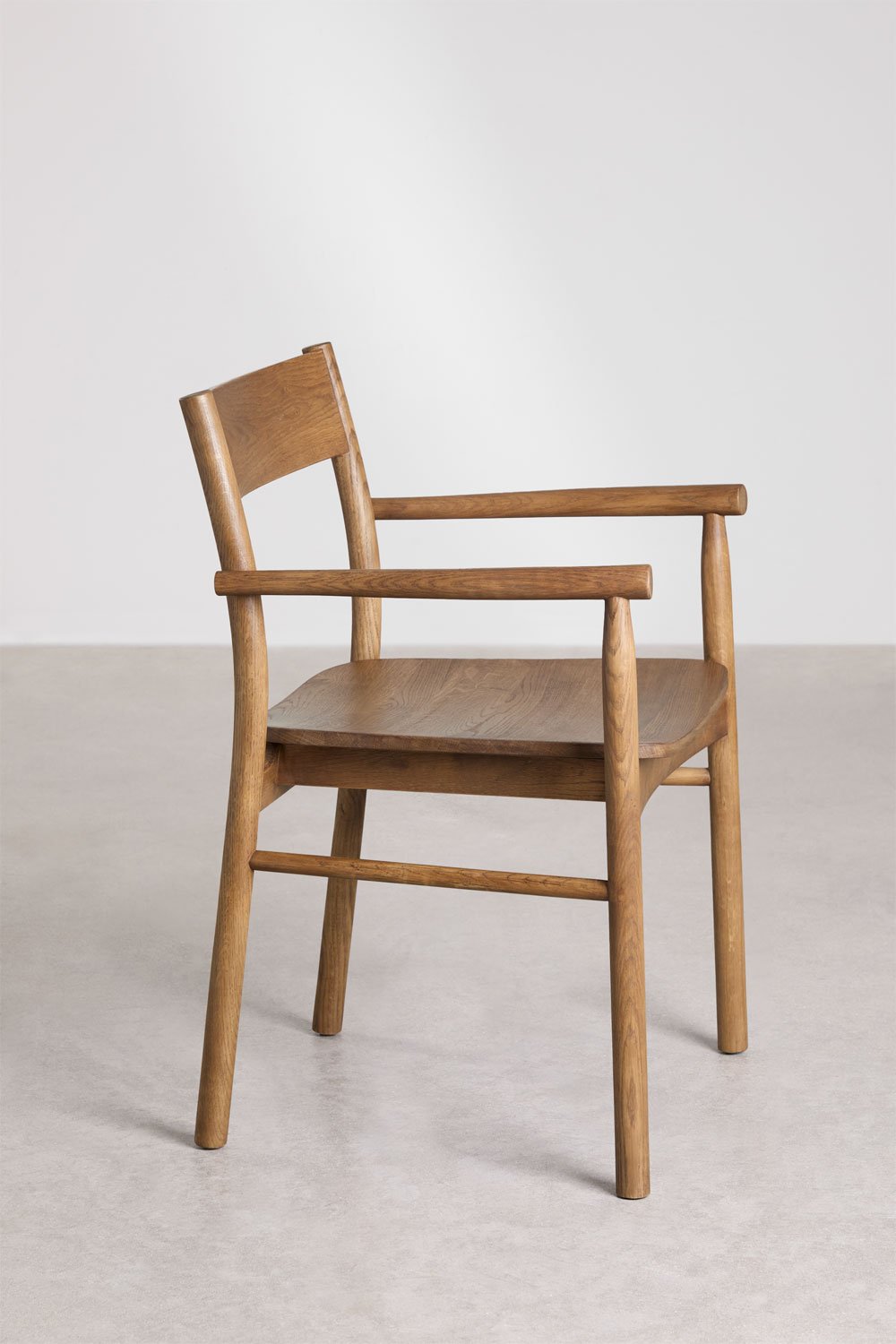 Pack of 4 dining chairs with armrests in Mara Signature oak wood, gallery image 3