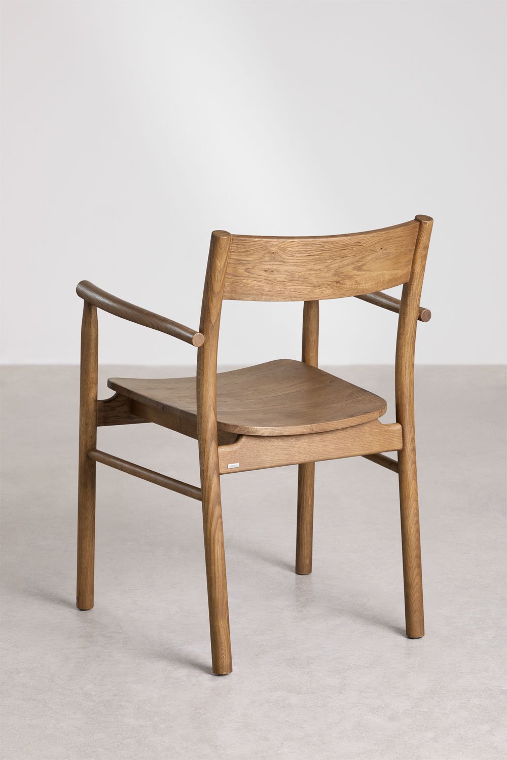 Pack of 4 dining chairs with armrests in Mara Signature oak wood, gallery image 4