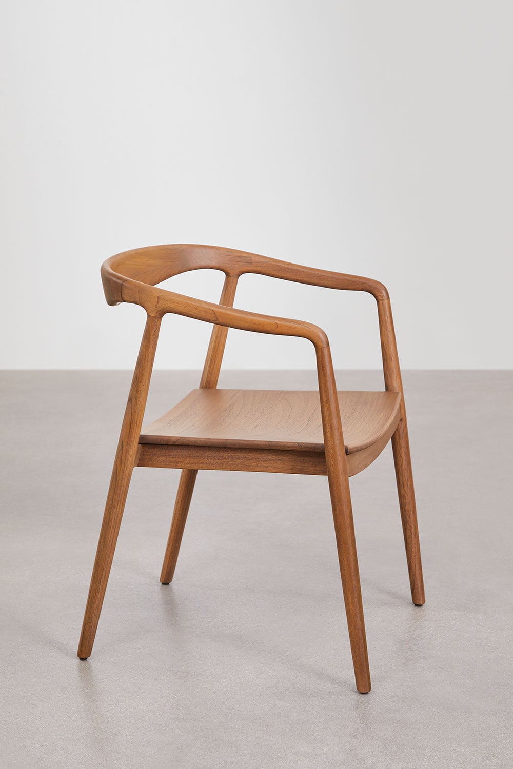 Set of 4 dining chairs with armrests in Rokan teak wood, gallery image 3