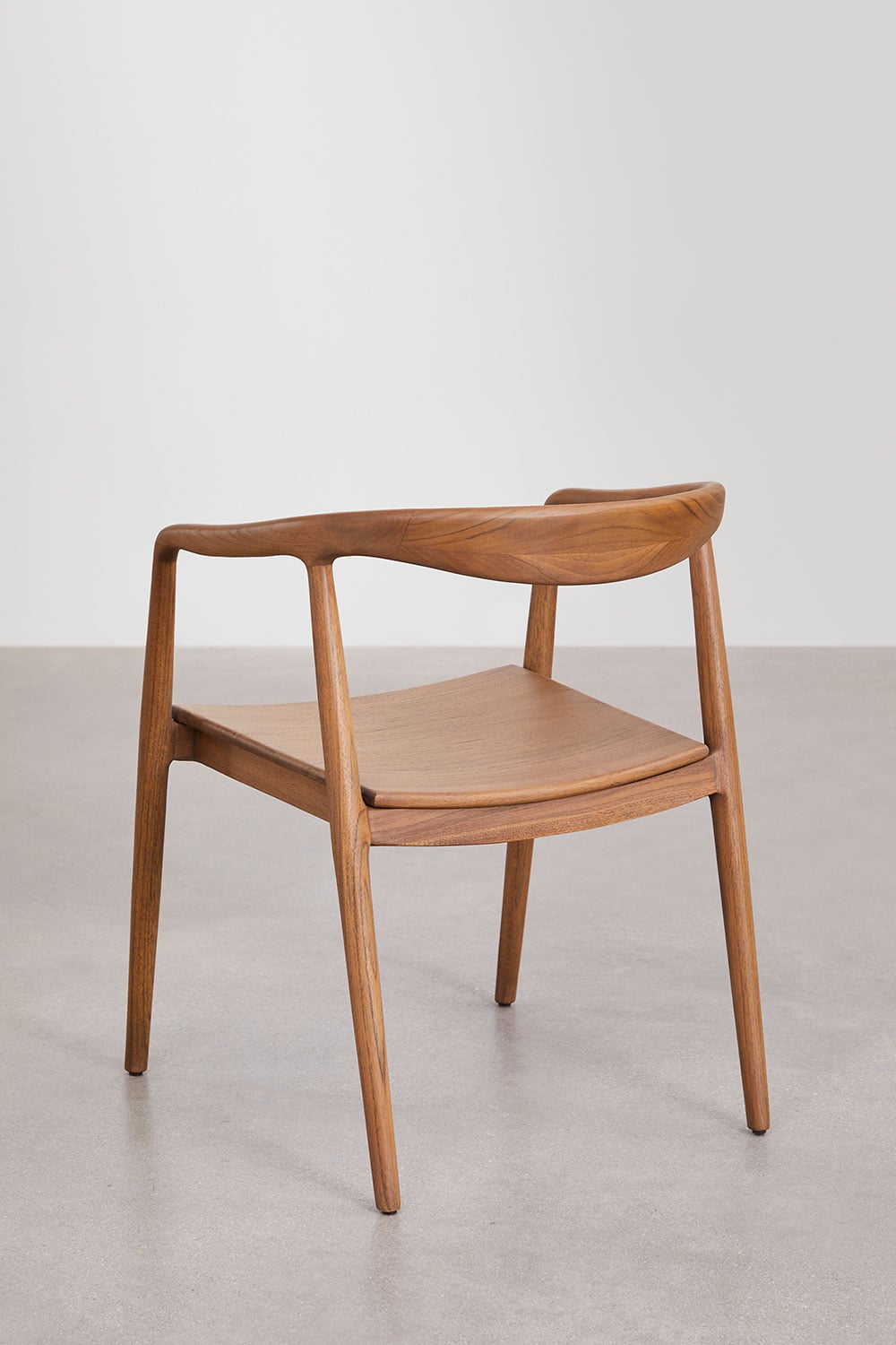 Set of 4 dining chairs with armrests in Rokan teak wood, gallery image 4