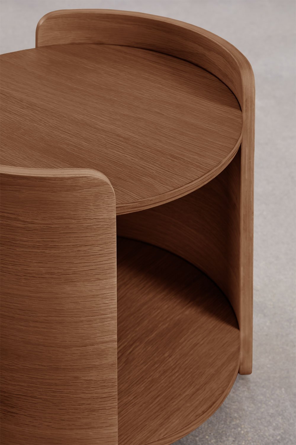 Pack of 2 round bedside tables Ø45 cm in Adelis wood, gallery image 4