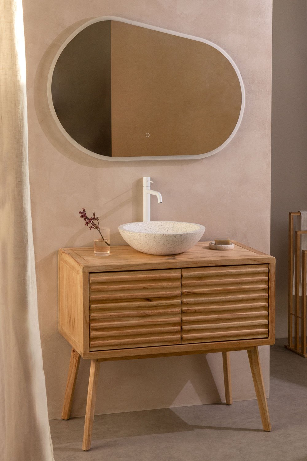 Deleyna 90x45 cm wooden bathroom furniture set, gallery image 1
