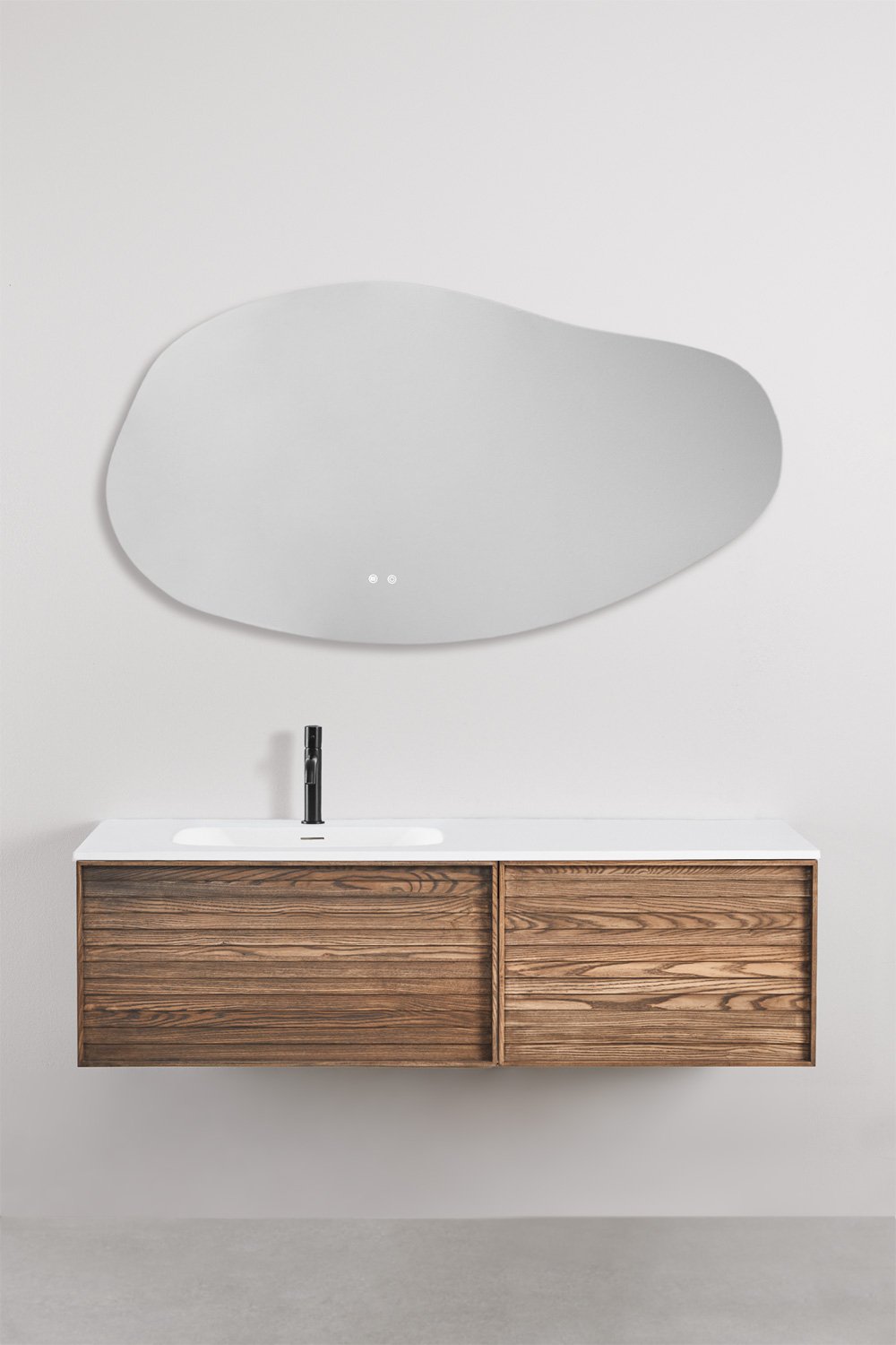 Wooden bathroom furniture set with integrated washbasin Solea, gallery image 3