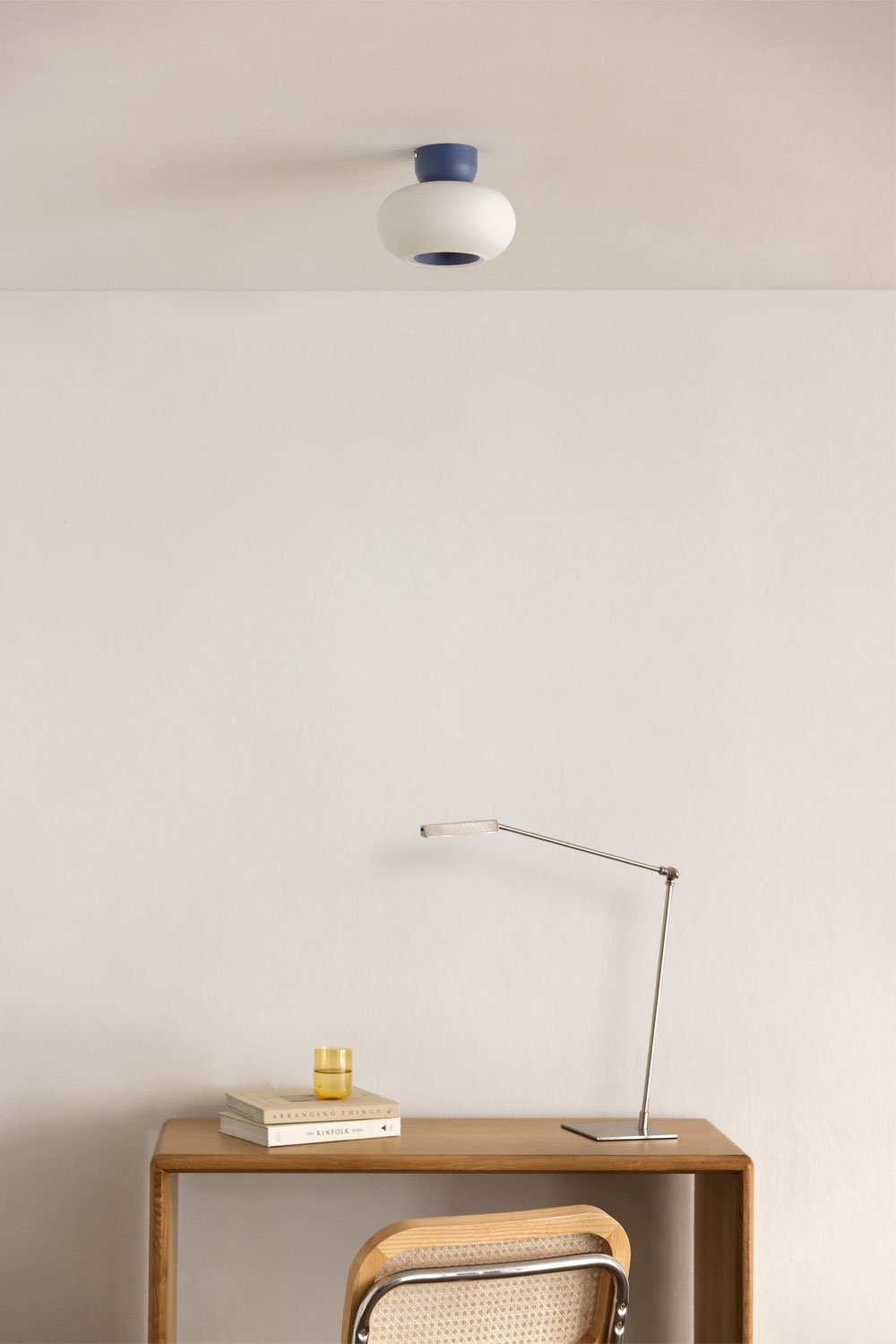 LED Ceiling Light in Glass and Steel Deruent, gallery image 1