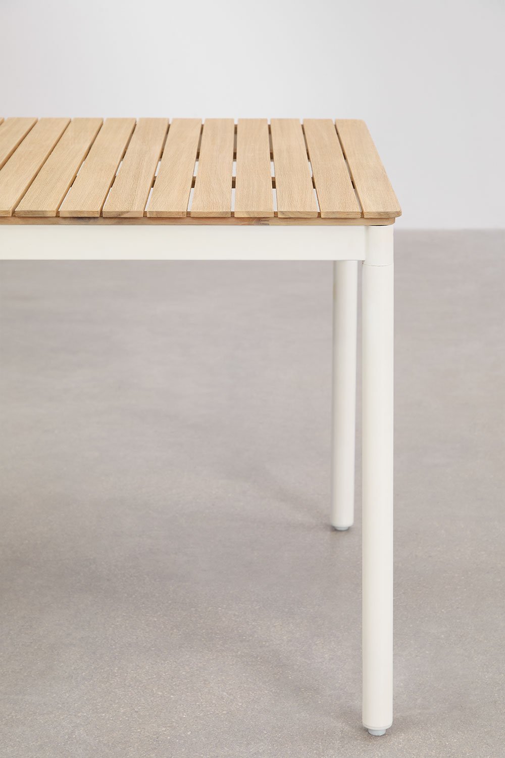 Rectangular dining table in steel and acacia wood (160x90 cm) Artus, gallery image 5