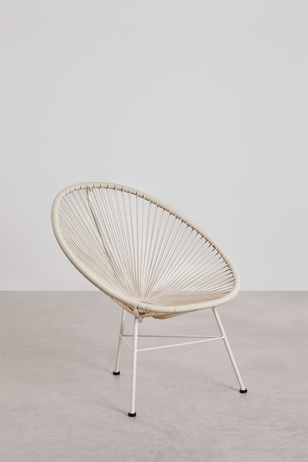 Lounge set with 2 armchairs and side table in steel and synthetic wicker New Acapulco, gallery image 2