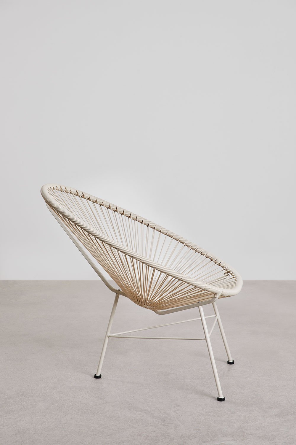 Lounge set with 2 armchairs and side table in steel and synthetic wicker New Acapulco, gallery image 3