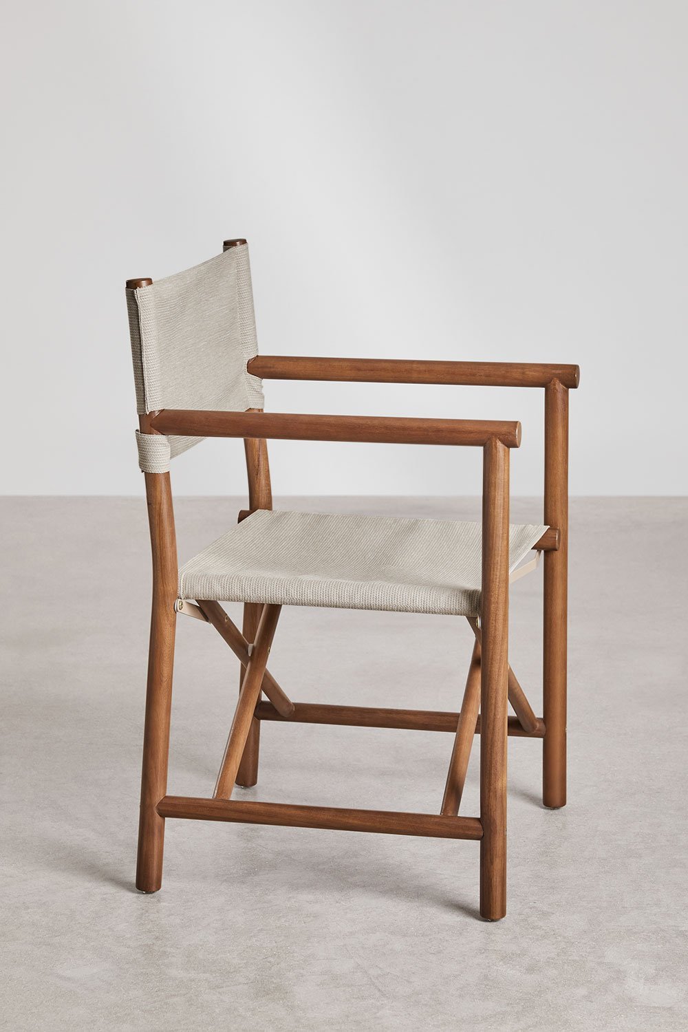 Olivia folding director's chair in acacia wood, gallery image 2