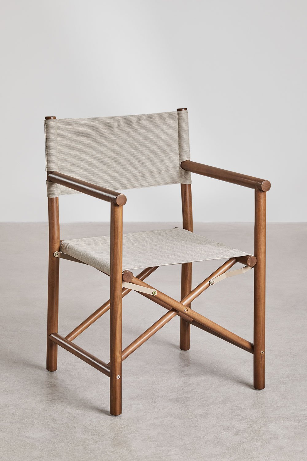 Olivia folding director's chair in acacia wood, gallery image 1