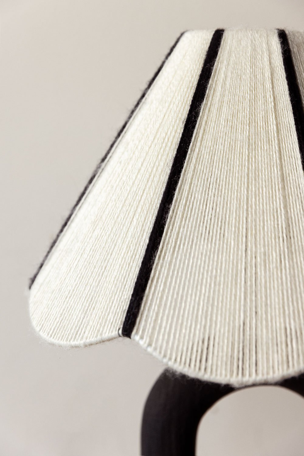 Loucia table lamp in mango wood and wool, gallery image 2